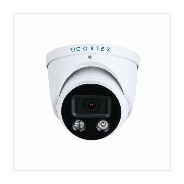 λ | Cortex 4K AI Dual Illumination Active Deterrent Turret Camera (White), CTX8C-IP-AD-TUR-S2FW